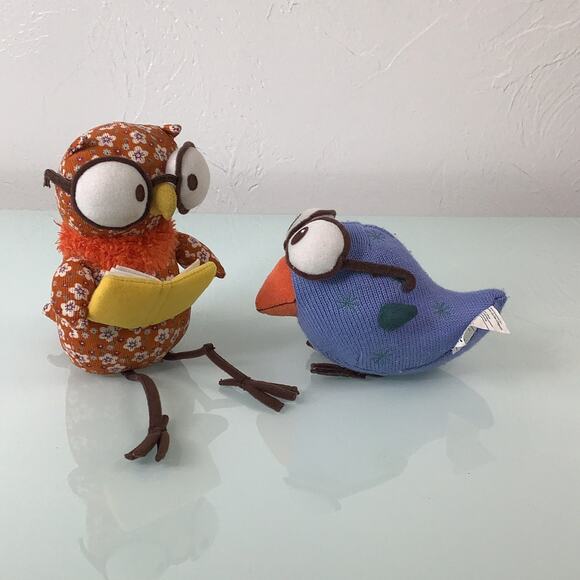 Starbucks Blue bird big eyes and reading Owl 2007 plush toys bundle - Picture 2 of 10